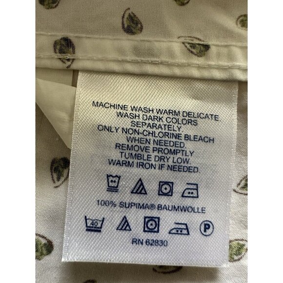 Lands' End No Iron 100% Supima Baumwolle  Button Down Floral Print Shirt Size 2P - Picture 6 of 11